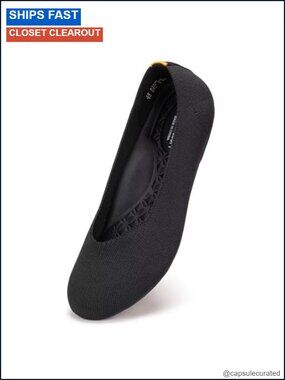 Wide Width Knit Ballet Flats Round Toe Arch Support Slip-On Shoes